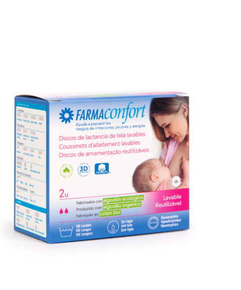 Farmaconfort discos lactancia tela reutilizables 2uds